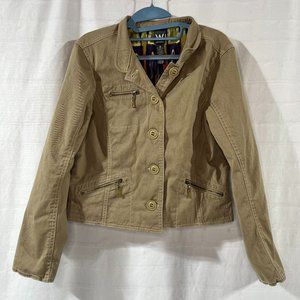 Women's Work To Weekend Tan Button Up Jacket Size 12